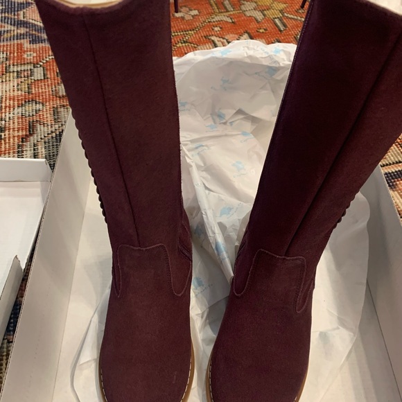 Elephantito Plum Suede Boots, Girls size 1 US, interior zipper, LIKE NEW - Picture 6 of 9